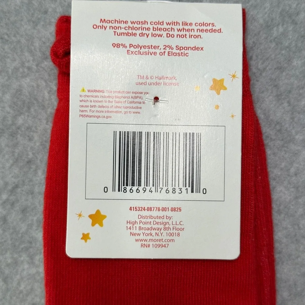 Rainbow Brite Murky Dismal Red Crew Socks  Shoe 6.5-12 Retro 80s Cartoon NEW